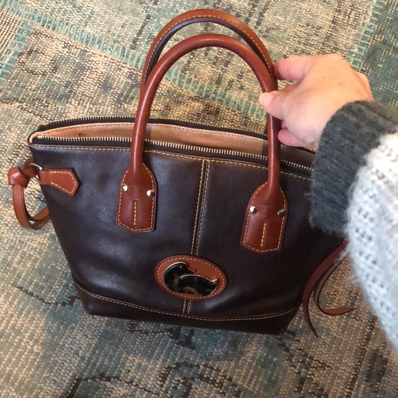 DOONEY & BOURKE rare tortoiseshell logo handbag brown leather - Picture 12 of 12